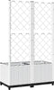 vidaXL - Plantenbak - met - latwerk - 80x40x136 - cm - polypropeen - wit