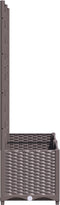 vidaXL - Plantenbak - met - latwerk - 80x40x136 - cm - polypropeen - bruin