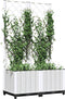 vidaXL - Plantenbak - met - latwerk - 80x40x136 - cm - polypropeen - wit
