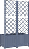 vidaXL - Plantenbak - met - latwerk - 80x40x136 - cm - polypropeen - donkergrijs