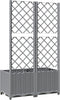 vidaXL - Plantenbak - met - latwerk - 80x40x136 - cm - polypropeen - lichtgrijs