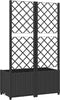 vidaXL - Plantenbak - met - latwerk - 80x40x136 - cm - polypropeen - zwart