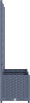vidaXL - Plantenbak - met - latwerk - 80x40x136 - cm - polypropeen - donkergrijs