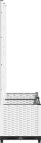vidaXL - Plantenbak - met - latwerk - 80x40x136 - cm - polypropeen - wit