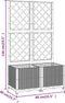 vidaXL - Plantenbak - met - latwerk - 80x40x136 - cm - polypropeen - zwart