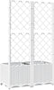 vidaXL - Plantenbak - met - latwerk - 80x40x136 - cm - polypropeen - wit