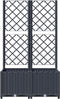 vidaXL - Plantenbak - met - latwerk - 80x40x136 - cm - polypropeen - donkergrijs