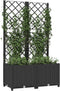 vidaXL - Plantenbak - met - latwerk - 80x40x136 - cm - polypropeen - zwart