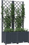 vidaXL - Plantenbak - met - latwerk - 80x40x136 - cm - polypropeen - donkergrijs