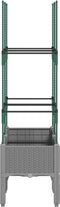 vidaXL - Plantenbak - met - latwerk - 80x40x142,5 - cm - polypropeen - lichtgrijs