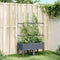 vidaXL - Plantenbak - met - latwerk - 80x40x142,5 - cm - polypropeen - grijs