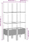 vidaXL - Plantenbak - met - latwerk - 80x40x142,5 - cm - polypropeen - grijs