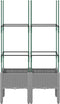 vidaXL - Plantenbak - met - latwerk - 80x40x142,5 - cm - polypropeen - lichtgrijs