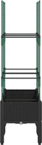 vidaXL - Plantenbak - met - latwerk - 80x40x142,5 - cm - polypropeen - zwart