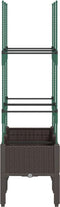 vidaXL - Plantenbak - met - latwerk - 80x40x142,5 - cm - polypropeen - bruin