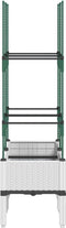 vidaXL - Plantenbak - met - latwerk - 80x40x142,5 - cm - polypropeen - wit