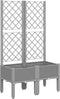 vidaXL - Plantenbak - met - latwerk - 80x40x142 - cm - polypropeen - lichtgrijs
