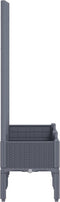 vidaXL - Plantenbak - met - latwerk - 80x40x142 - cm - polypropeen - grijs