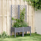vidaXL - Plantenbak - met - latwerk - 80x40x142 - cm - polypropeen - grijs