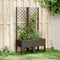 vidaXL - Plantenbak - met - latwerk - 80x40x142 - cm - polypropeen - bruin