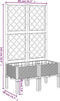 vidaXL - Plantenbak - met - latwerk - 80x40x142 - cm - polypropeen - zwart