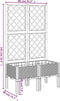 vidaXL - Plantenbak - met - latwerk - 80x40x142 - cm - polypropeen - lichtgrijs