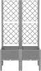 vidaXL - Plantenbak - met - latwerk - 80x40x142 - cm - polypropeen - lichtgrijs