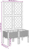 vidaXL - Plantenbak - met - latwerk - 80x40x142 - cm - polypropeen - grijs
