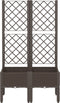 vidaXL - Plantenbak - met - latwerk - 80x40x142 - cm - polypropeen - bruin