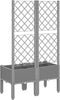 vidaXL - Plantenbak - met - latwerk - 80x40x142 - cm - polypropeen - lichtgrijs