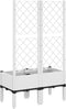 vidaXL - Plantenbak - met - latwerk - 80x40x142 - cm - polypropeen - wit