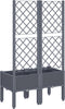 vidaXL - Plantenbak - met - latwerk - 80x40x142 - cm - polypropeen - grijs