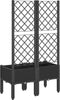 vidaXL - Plantenbak - met - latwerk - 80x40x142 - cm - polypropeen - zwart