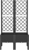 vidaXL - Plantenbak - met - latwerk - 80x40x142 - cm - polypropeen - zwart