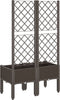 vidaXL - Plantenbak - met - latwerk - 80x40x142 - cm - polypropeen - bruin