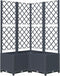 vidaXL - Plantenbak - met - latwerk - 80x80x136 - cm - polypropeen - donkergrijs