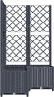 vidaXL - Plantenbak - met - latwerk - 80x80x136 - cm - polypropeen - donkergrijs