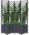 vidaXL - Plantenbak - met - latwerk - 80x80x136 - cm - polypropeen - donkergrijs
