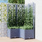 vidaXL - Plantenbak - met - latwerk - 80x80x136 - cm - polypropeen - donkergrijs