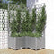 vidaXL - Plantenbak - met - latwerk - 80x80x136 - cm - polypropeen - lichtgrijs