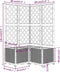 vidaXL - Plantenbak - met - latwerk - 80x80x136 - cm - polypropeen - lichtgrijs