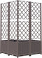 vidaXL - Plantenbak - met - latwerk - 80x80x136 - cm - polypropeen - bruin