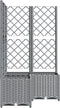 vidaXL - Plantenbak - met - latwerk - 80x80x136 - cm - polypropeen - lichtgrijs