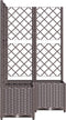 vidaXL - Plantenbak - met - latwerk - 80x80x136 - cm - polypropeen - bruin