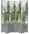 vidaXL - Plantenbak - met - latwerk - 80x80x136 - cm - polypropeen - lichtgrijs