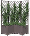 vidaXL - Plantenbak - met - latwerk - 80x80x136 - cm - polypropeen - bruin