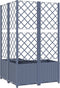 vidaXL - Plantenbak - met - latwerk - 80x80x136 - cm - polypropeen - donkergrijs