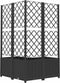 vidaXL - Plantenbak - met - latwerk - 80x80x136 - cm - polypropeen - zwart