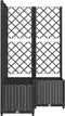 vidaXL - Plantenbak - met - latwerk - 80x80x136 - cm - polypropeen - zwart