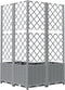 vidaXL - Plantenbak - met - latwerk - 80x80x136 - cm - polypropeen - lichtgrijs